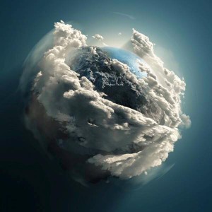 earth in clouds